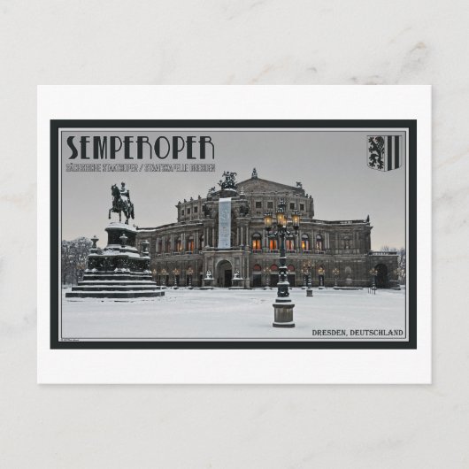 Dresden - Semperoper Winter Briefkaart (Voorkant)