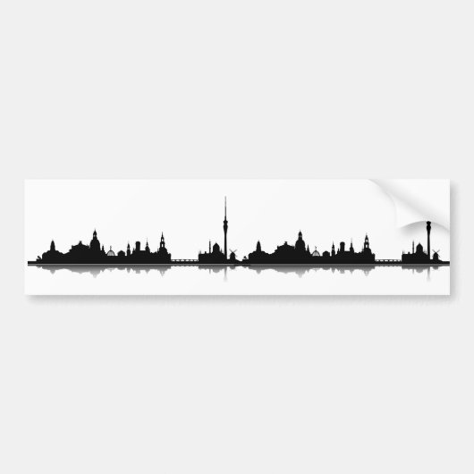 Dresden Skyline Aufkleber Bumpersticker (Voorkant)