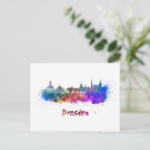 Dresden skyline in watercolor briefkaart (Staand voorkant)