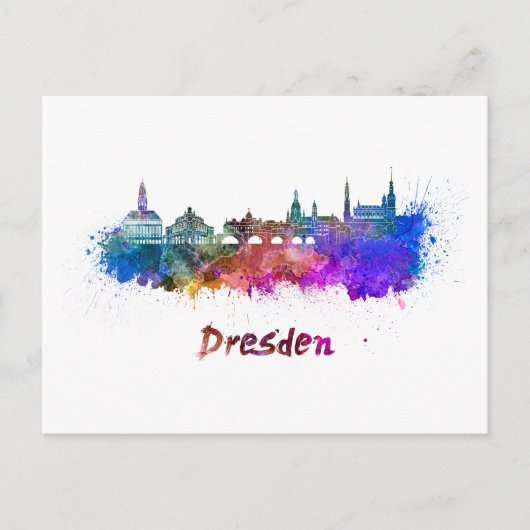 Dresden skyline in watercolor briefkaart (Voorkant)