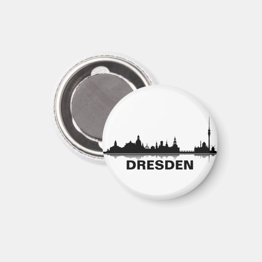 Dresden Skyline Kühlschrank Magnet (Voorkant / Achterkant)