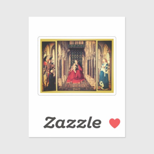 Dresden Triptych (door Jan van Eyck, 1437) Sticker (Vel)