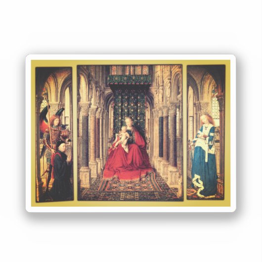 Dresden Triptych (door Jan van Eyck, 1437) Sticker (Voorkant)