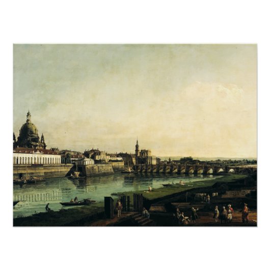 Dresden vanaf de rechteroever van de Elbe Perfect Poster (Voorkant)