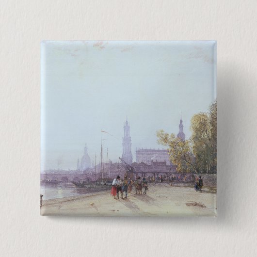 Dresden Vierkante Button 5,1 Cm (Voorkant)
