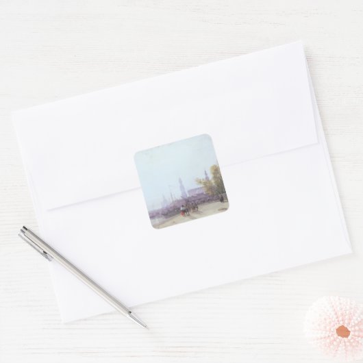 Dresden Vierkante Sticker (Envelop)