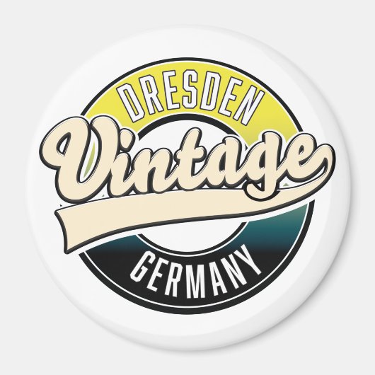 Dresden vintage stijl logo magneet (Voorkant)