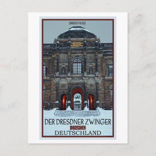 Dresden - Zwinger Palace Winter P Briefkaart (Voorkant)