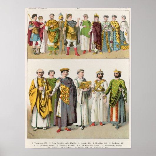 Dress bij de rechtbank van Byzantijn Poster (Voorkant)