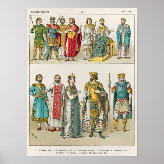 Dress bij de rechtbank van Byzantijn Poster (Voorkant)