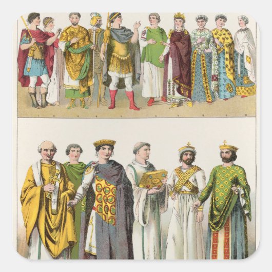 Dress bij de rechtbank van Byzantijn Vierkante Sticker (Voorkant)