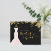Dress Black Gold voor de bruiloft Uitnodiging Briefkaart (Staand voorkant)