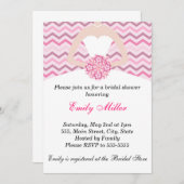 Dress Bridal Shower Uitnodiging Chevron Pink Paars (Voorkant / Achterkant)