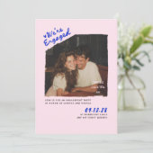 Dress Cocktail Handwritten Engagement Party Photo Kaart (Staand voorkant)