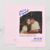 Dress Cocktail Handwritten Engagement Party Photo Kaart (Voorkant / Achterkant)