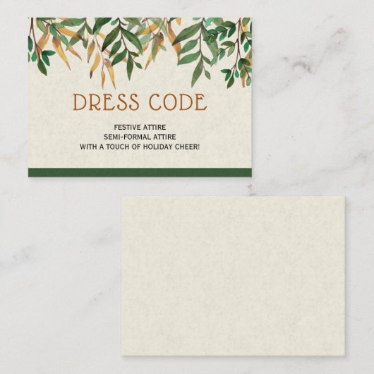 Dress-code Informatiekaartje (Voorkant / Achterkant)