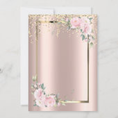 Dress, Confetti Flowers Roos Gold 50th Birthday Kaart (Achterkant)