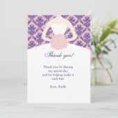 Dress Damask Hartelijk dank voor uw kaart Roze Nav (Staand voorkant)