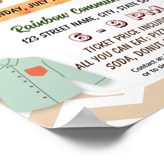 Dress down dag event flyer poster sjabloon (Hoek)