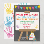 Dress for a Mess, Art Party Invitation Kaart (Voorkant / Achterkant)