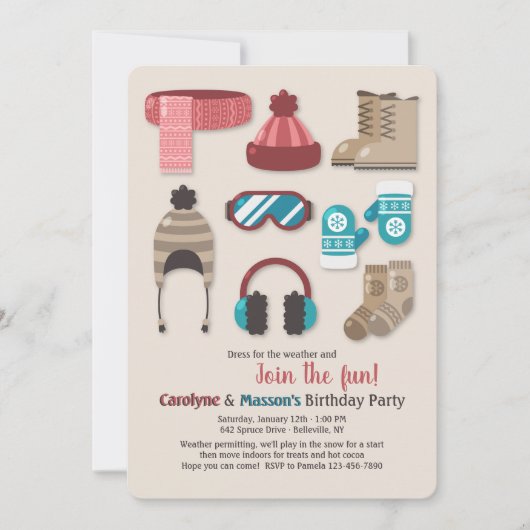 Dress for Cold Weather Invitation Kaart (Voorkant)