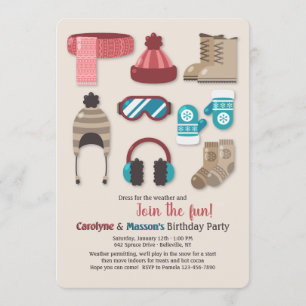 Dress for Cold Weather Invitation Kaart