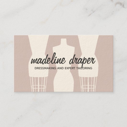 Dress Form Mode Designer Business Card Template Visitekaartje (Voorkant)