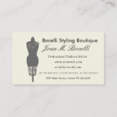 Dress Form Mode  Victoriaans Mannequin Afsprakenkaartje (Voorkant)