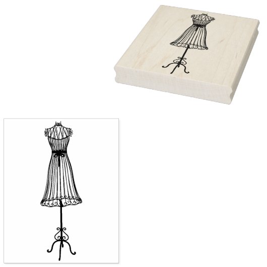 Dress Form  Rubber Art Stamp Rubberstempel (Gestempeld)