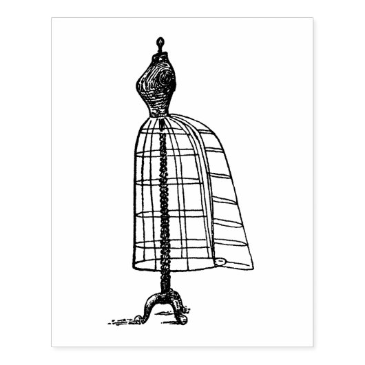 Dress Form Side Uitzicht  Rubber Art Stempel (Afrduk)
