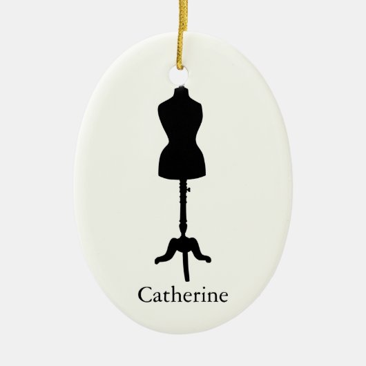 Dress Form Silhouette II - Personaliseer het Keramisch Ornament (Voorkant)