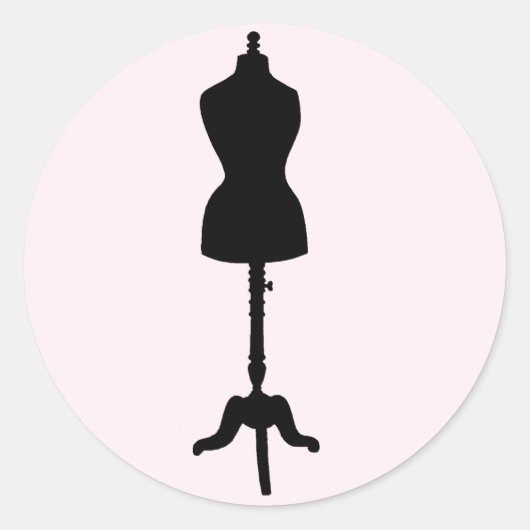 Dress Form Silhouette II Ronde Sticker (Voorkant)