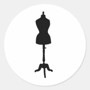 Dress Form Silhouette II Ronde Sticker