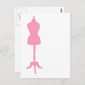 Dress Form Silhouette II - Roze Briefkaart (Voorkant / Achterkant)