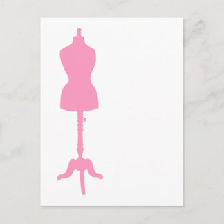 Dress Form Silhouette II - Roze Briefkaart