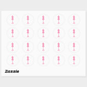 Dress Form Silhouette II - Roze Ronde Sticker (Vel)