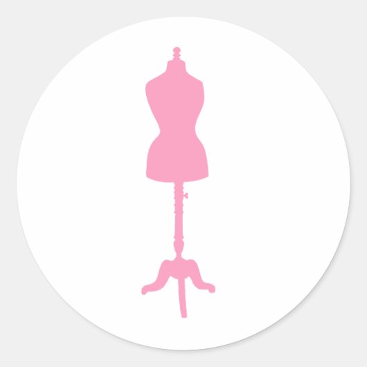 Dress Form Silhouette II - Roze Ronde Sticker (Voorkant)
