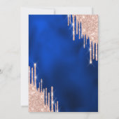 Dress Glitter Drips Glass Blue 18th Birthday Kaart (Achterkant)