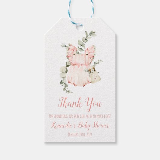 Dress, Layette, Baby shower Gift Labels voor baby  Cadeaulabel (Voorkant)