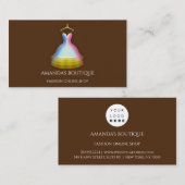 Dress Logo Mode Boutique Event Gold Brown Visitekaartje (Voorkant / Achterkant)