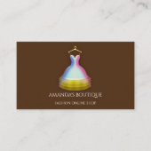 Dress Logo Mode Boutique Event Gold Brown Visitekaartje (Voorkant)