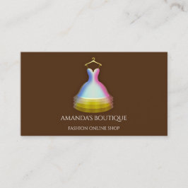 Dress Logo Mode Boutique Event Gold Brown Visitekaartje