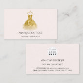 Dress Logo Mode Boutique Event Gold Glitter Visitekaartje (Voorkant / Achterkant)