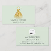 Dress Logo Mode Boutique Event Gold Mint Green Visitekaartje (Voorkant / Achterkant)