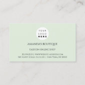 Dress Logo Mode Boutique Event Gold Mint Green Visitekaartje (Achterkant)