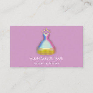 Dress Logo Mode Boutique Event Gold Violet  Visitekaartje