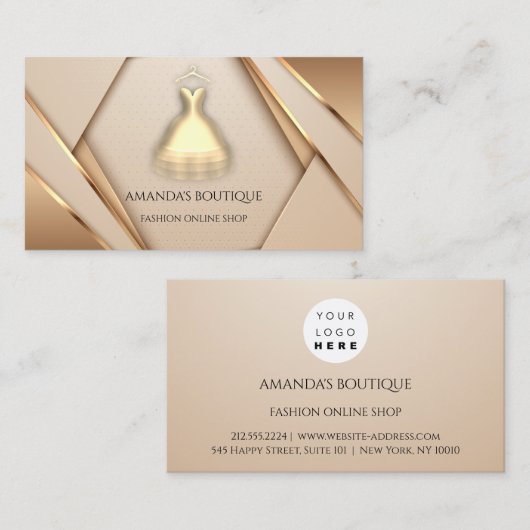 Dress Logo Mode Boutique Online Shop Framed Visitekaartje (Voorkant / Achterkant)