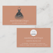 Dress Logo Mode Boutique Online Shop Roos Black Visitekaartje (Voorkant / Achterkant)
