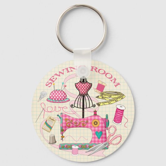 Dress Makers, naaigarens Sleutelhanger (Voorkant)