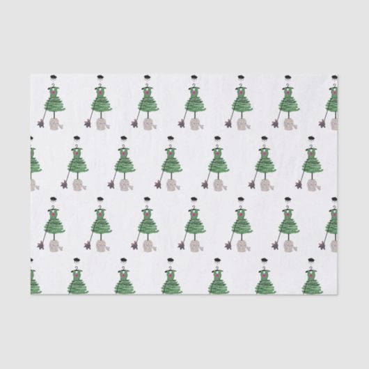 Dress Mode Topiary Ginger jar Wrapping Paper Tissuepapier (Voorkant)
